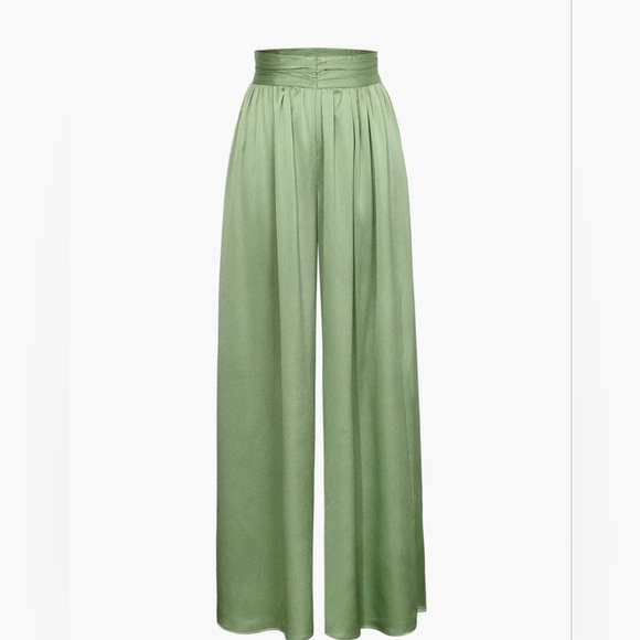 Micas Pants - NWT MICAS Basic Heavy Satin High Waisted Wide Leg Pants